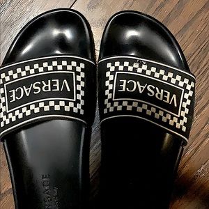 Checkered Versace Slides